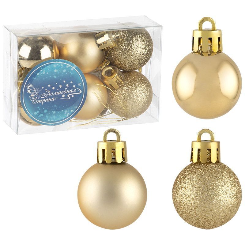 Шары SYQA-0123120-06 (набор 6шт.) d3см. 106299 (золото) Скр.