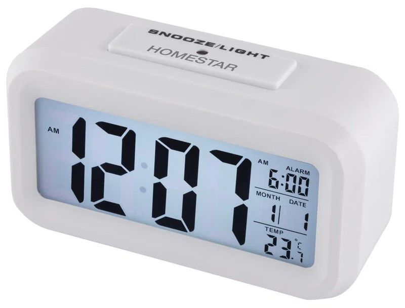 Часы настольные электронные HOMESTAR HS-0110 104307 (белые) СКР
