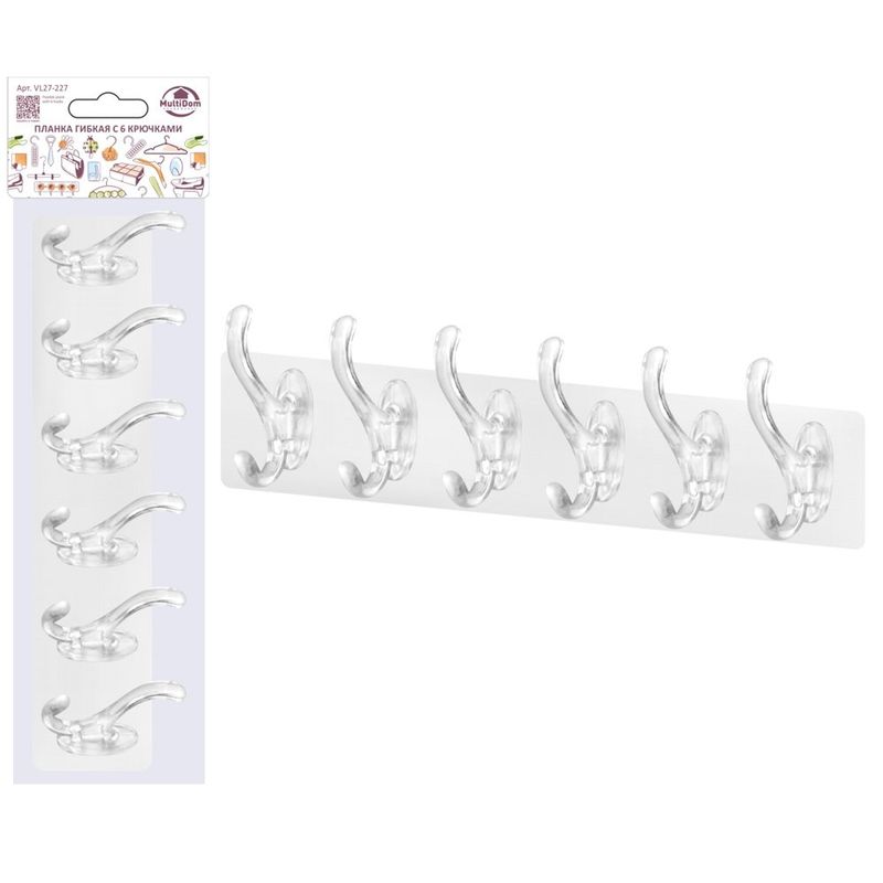 Крючки на планке VL27-227 (6шт.) Мд