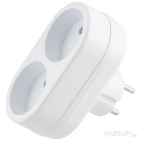 Разветвитель TOKER 2 роз. 2Т 006420/10910 б/з, 6А, белый