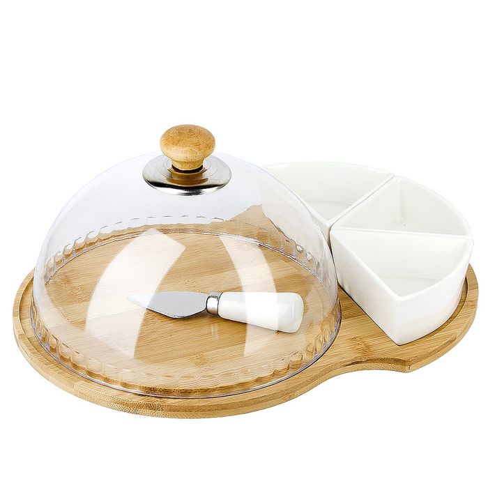 Блюдо 2630048 "Naturel" с крышкой и ножом на бамб. подст. (подар.уп.) ЕНС