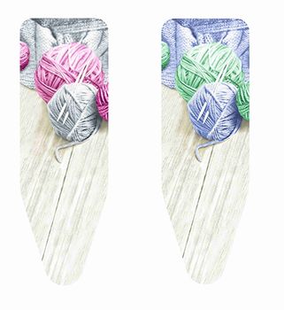 Чехол д/глад.доски "Клубки пряжи" 140*55см. (хлопок) 5550/5551