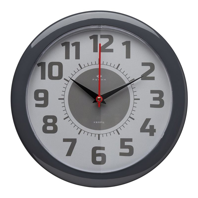 Часы настенные 2323-124 "Рубин"  (24,5*24,5*3,5см) темно-серый "Классика"