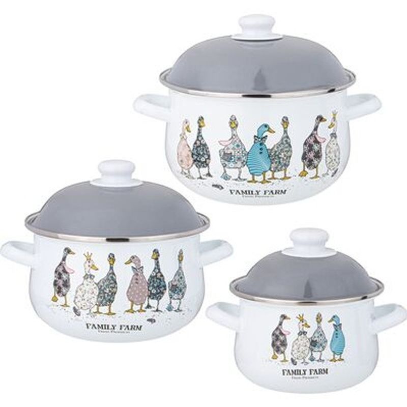 Набор посуды эмал. 934-720 "Family Farm" (3к.1,5/2,8/3,6л.) ВД