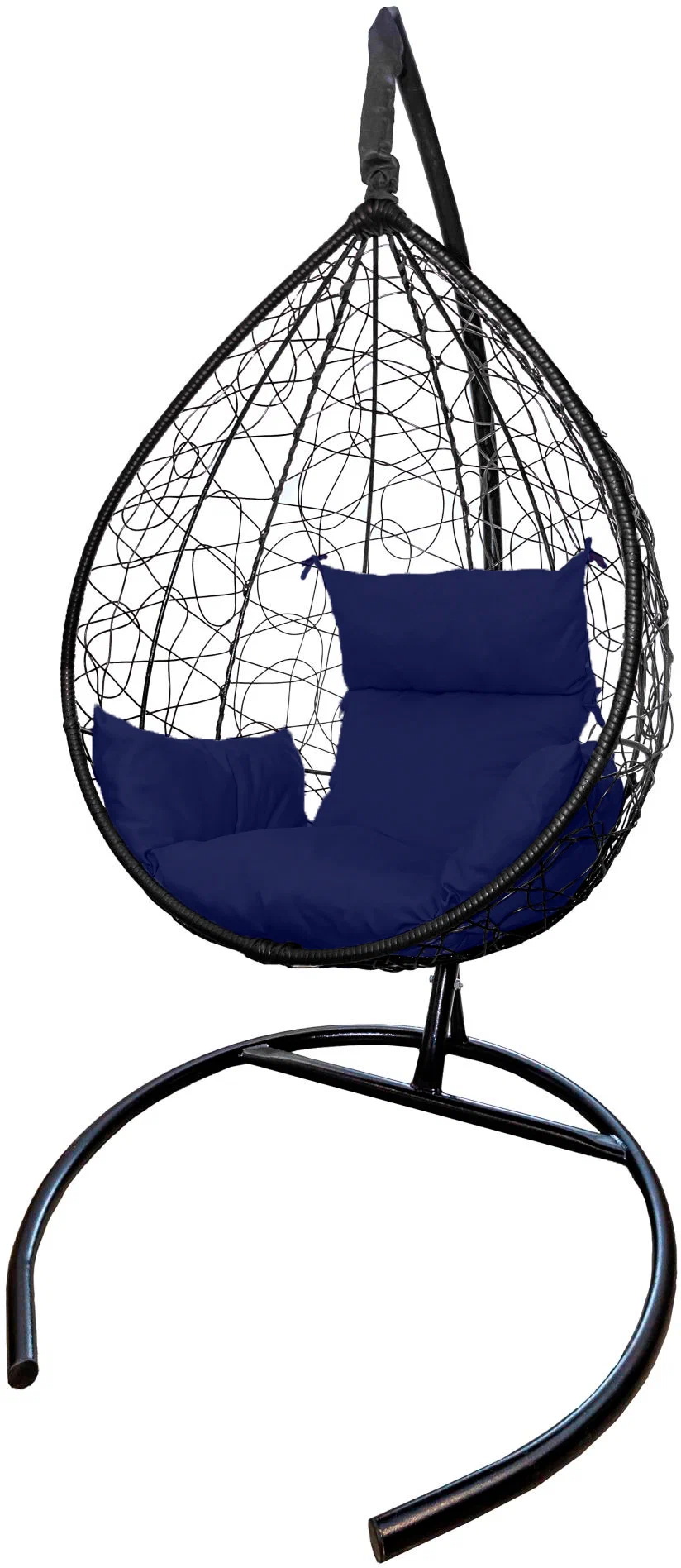 Кресло подвесное "Сфера Лайт" CN550-MTК23 (корзина черная, подушка синяя)