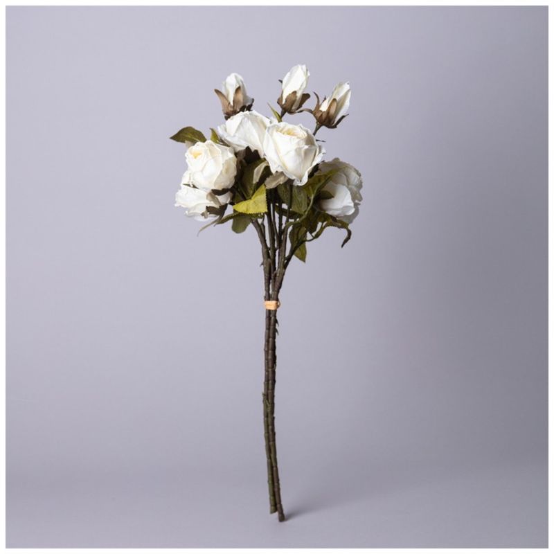 Букет из искуственных роз 535-374 h=53см (белый) ВД