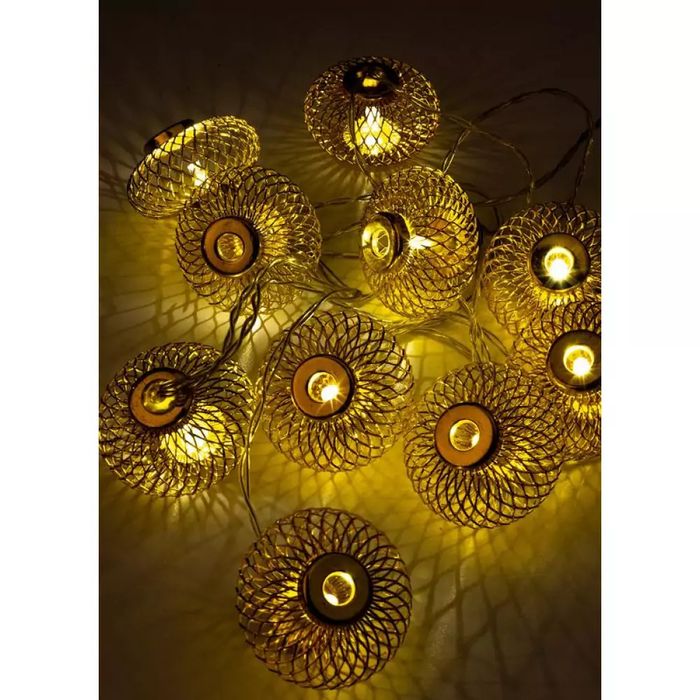 Гирлянда эл. "Фонарики" 10LED КОС GIR-B121 (зол. мет.)
