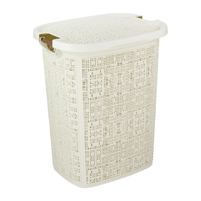 Корзина д/белья БЯЗЬ 30л КН2622БР (белый ротанг)