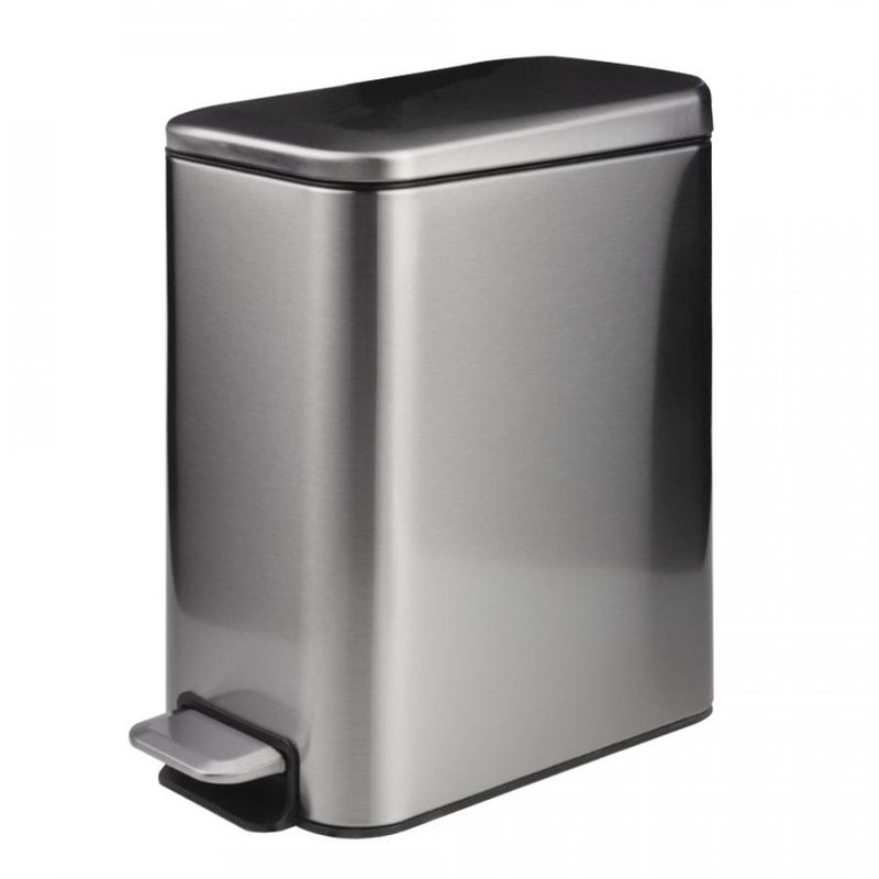 Ведро д/мусора нерж. 12,0л. КТ-92-12С-СД (матовое, прямоуг. с педалью. 180*362*382мм ) с доводчиком