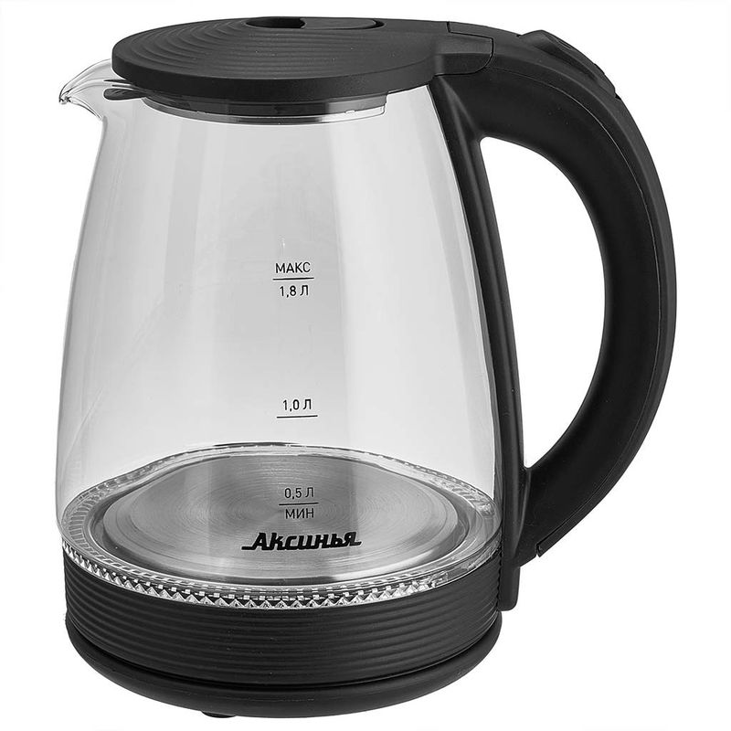 Чайник эл. АКСИНЬЯ КС-1022 1,5кВт. 1,8л. стекло диск