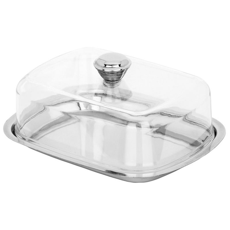 Масленка 880-179 (15см.) нерж. с стекл. крышкой ВД