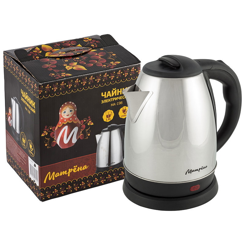 Чайник эл. МАТРЁНА МА-198 008199 (1,5кВт, 1,8л.) нерж.  диск Скр.