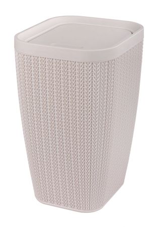 Контейнер д/мусора 10л. ВЯЗАНОЕ ПЛЕТЕНИЕ М7489 (бежевый)