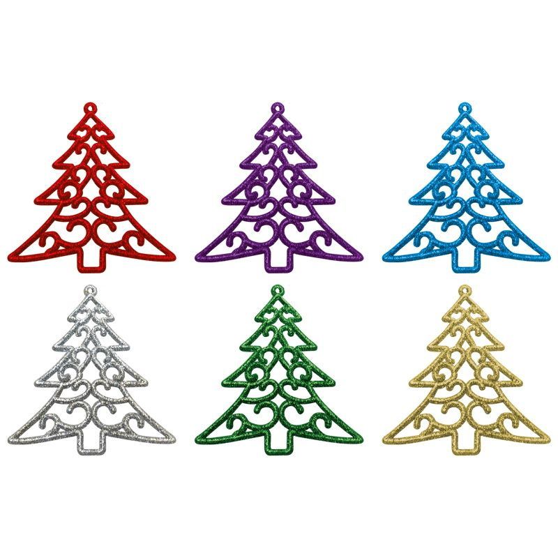 Подвесн.украш. "Елочки" (набор 6шт.) 007697 Скр