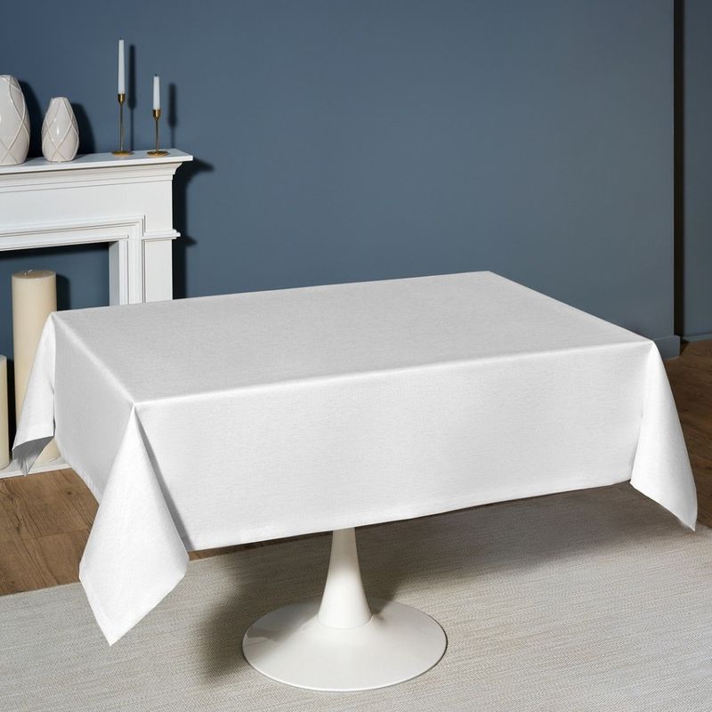 Скатерть 986-004-20 "ФЕЕРИЯ. СЕРЕБРО" (140*180см белый. ) хлопок, твилл пропитка