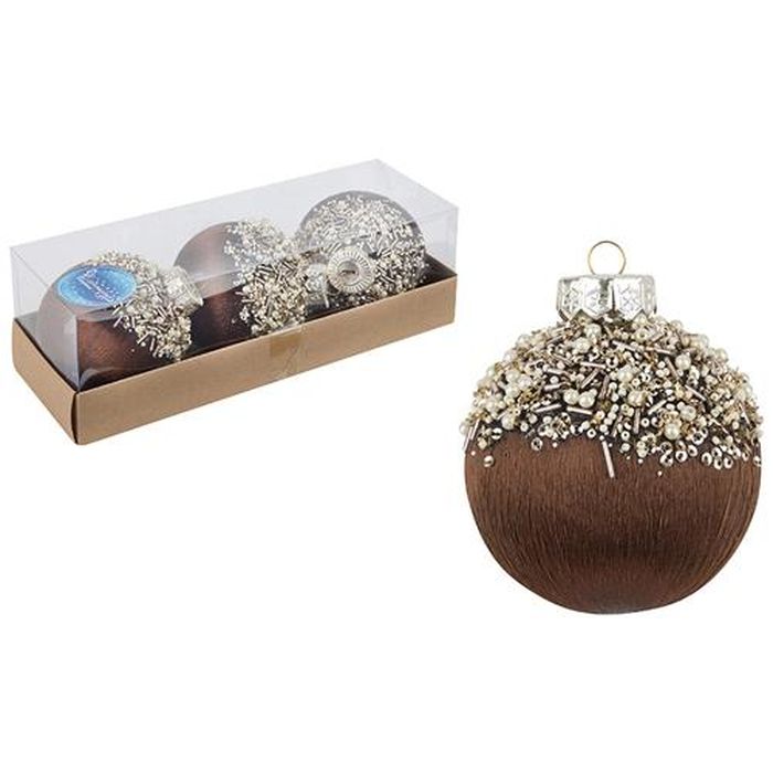 Шары SYQB-0124047 (набор 3шт.) d8см. 108508 (коричневый) Скр.