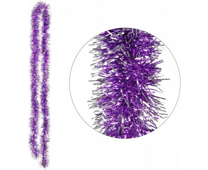 Мишура 2,0м. 6 слоев 106421 SYMTA-1623101 (фиолетовый с бел. окант.)СКР Мишура 2,0м. 6 слоев 106421 SYMTA-1623101 (фиолетовый с бел. окант.)СКР