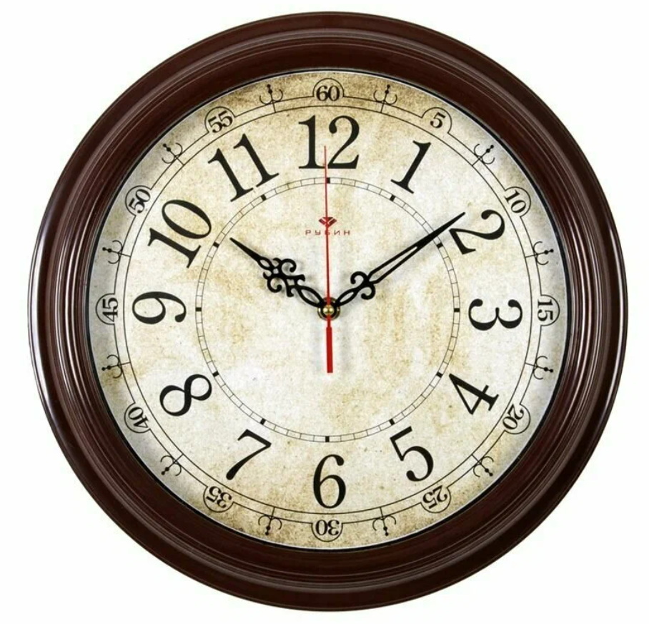 Часы настенные 3527-122 "Рубин" (d=35см) коричневый "Ретро классика"