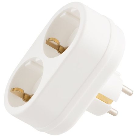 Разветвитель TOKER 2 роз. 2Т2 006422/12350 с/з, 16А, белый