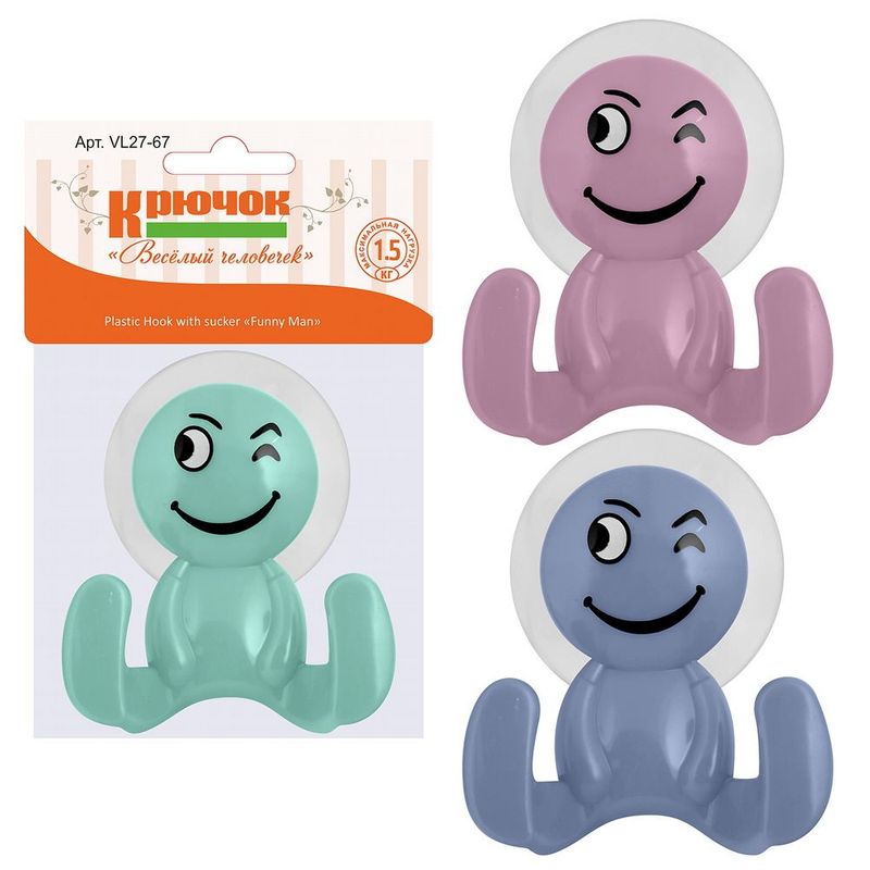 Крючок на присоске TL27-67 "Веселый человечек" Мд
