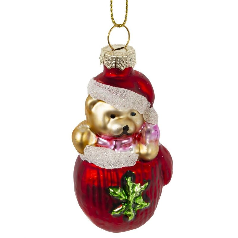 Подвесн.украш. "Варежка с мишкой" 826145 4*3*9см  (стекло) Р