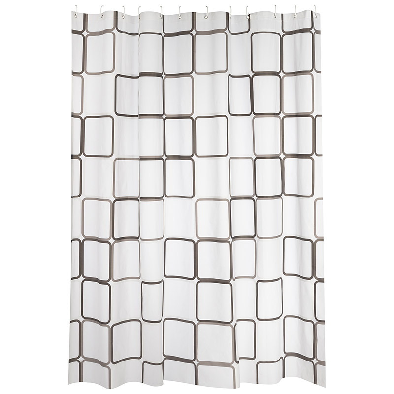 Занавес д/ван.комн. 180*180см. 108743 Квадраты PEVA SC-EV-01  Скр