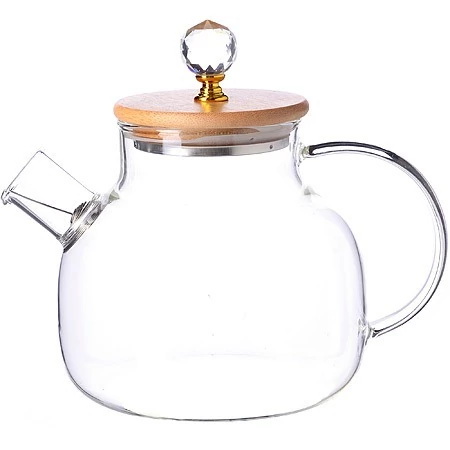 Чайник заварочный LR60095 1,0л. (стекло, бамб.кр.) СКС