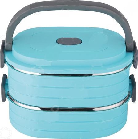 Термоконтейнер BK-4363 двойной 2*0,9л нерж/пл.