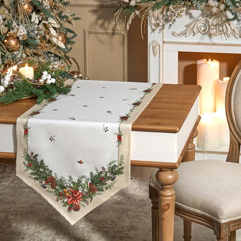 Дорожка на стол 850-734-31 "CELEBRATION" (45*145см беж. ) хлопок, твилл пропитка