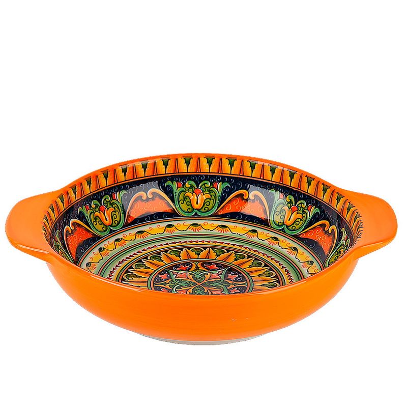 Салатник 0860224 "Arabesque" (оранжевый) с ручками 24,5*20,5см. 1200мл ЕНС Салатник 0860224 "Arabesque" (оранжевый) с ручками 24,5*20,5см. 1200мл ЕНС