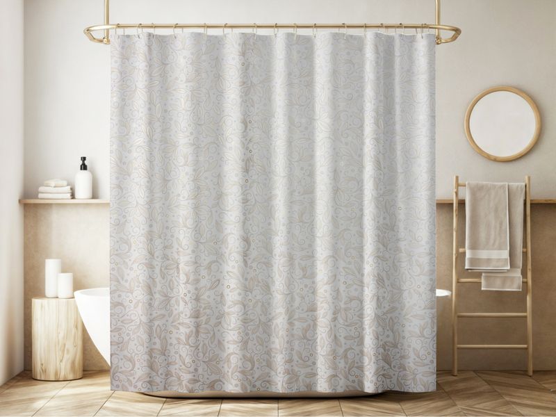 Занавес д/ван.комн. 180*200см. 15347 Весенняя листва (золото) ВТ-821005  М.