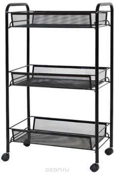 Этажерка 3ярусн. "Ладья 2 К" Э 322 Ч (440*250*735мм.) (Черный) (ЗМИ)