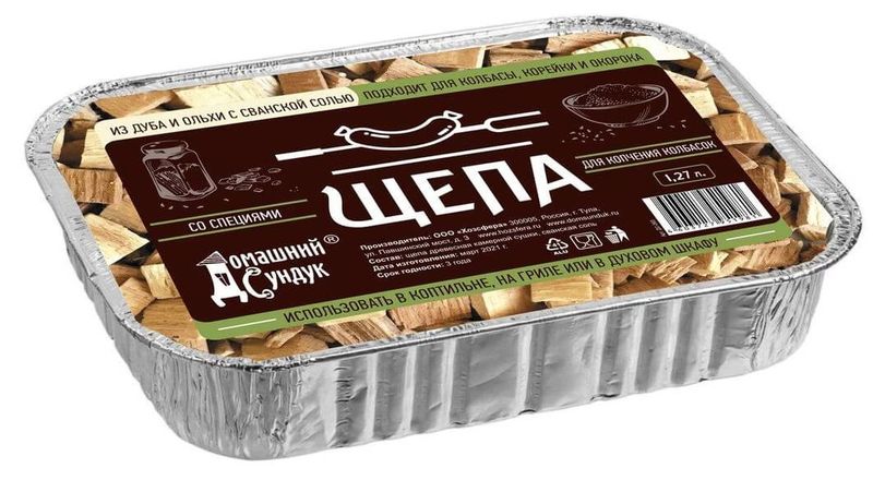Щепа д/копчения колбасокв лотке (дуб, ольха, сванская соль) 1,27л. ДС-363 .