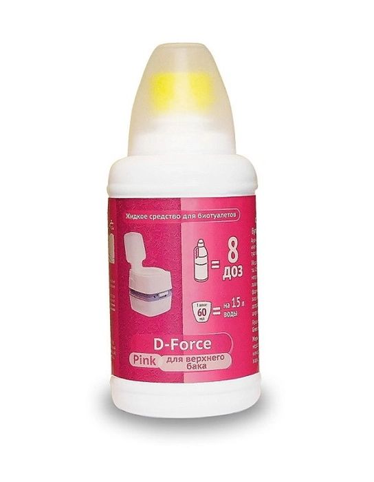 Жидкость д/биотуалетов "D-FORCE pink" 0,5л. д/верхнего бака ВХ