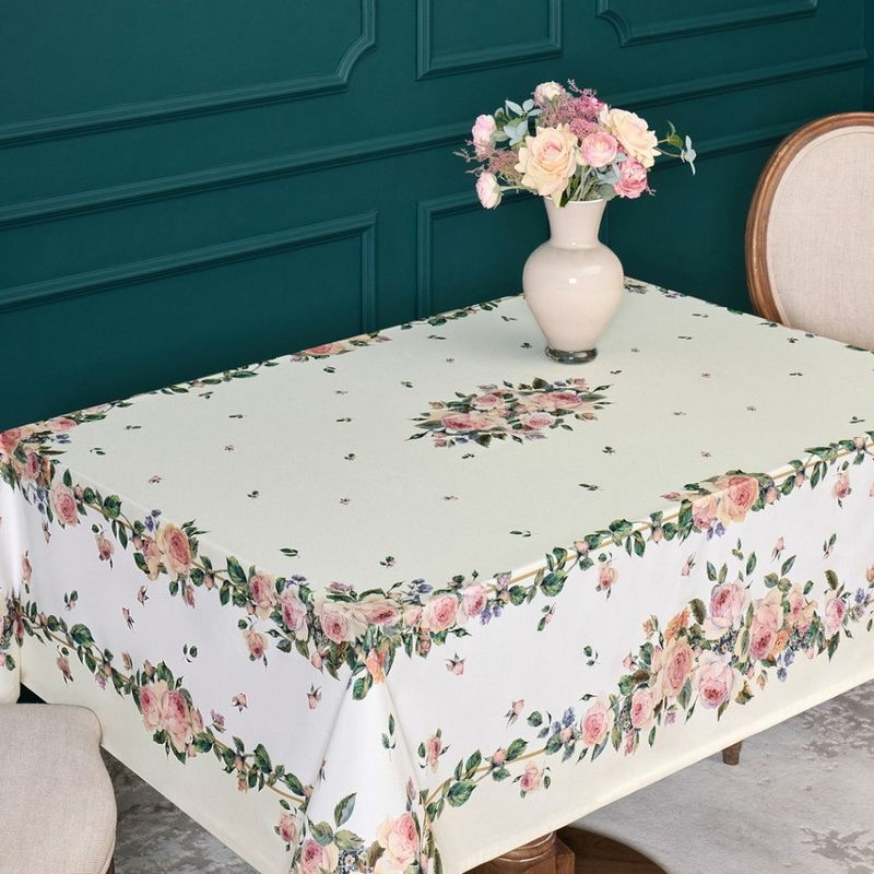 Скатерть 850-714-24 "ВИНТАЖ" (140*180см крем. ) хлопок, твилл пропитка