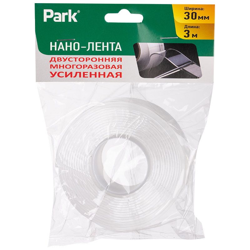 Нано-лента  двусторонняя 30мм.*3м. 108115 (клейкая, многоразовая, прозрачная) Скр.