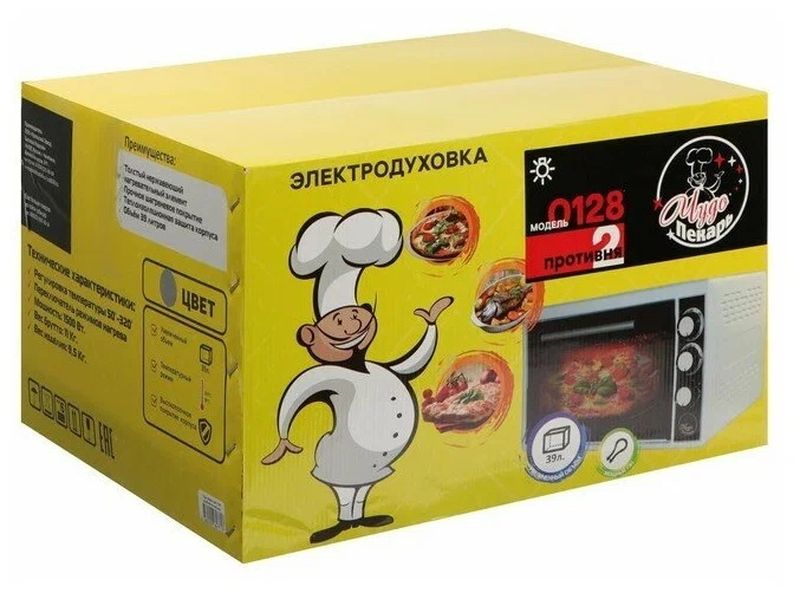 Духовка эл. ЧУДО ПЕКАРЬ ЭДБ-0128 (39л., таймер, подсветка, гриль) Челябинск