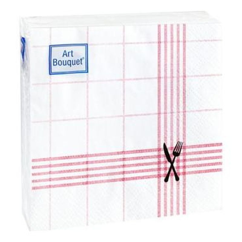 Салфетки бумажные 2сл. Art Bouguet 57620/42879 (20*20см.) 30шт. "Скатерть бордовая" РБ