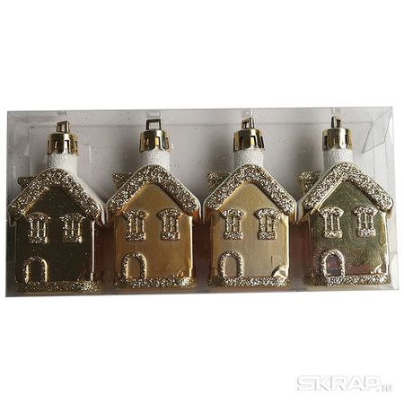 Подвесн.украш. "Домики" 005646 (набор 4шт.) Скр