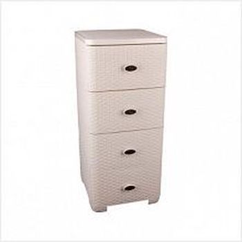 Комод 4секц. широкий "Плетенка" (слон.кость) М4059