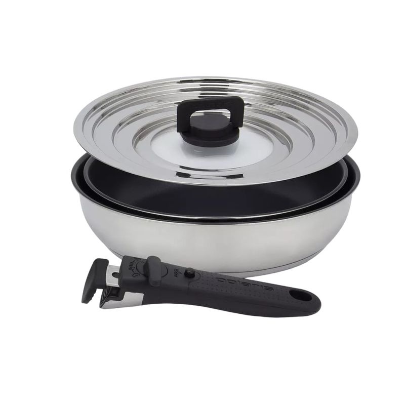 Набор посуды EasyKeep-4DSS нерж. (4пр: сков. 24/26см.  съемн.. ручка а/пр. покр.) 022582 POLARIS