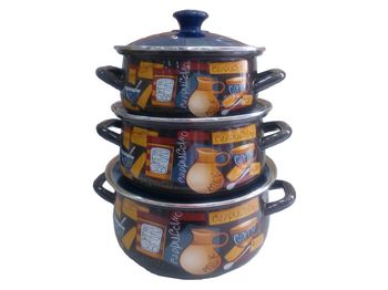 Набор "Капучино-ЭКСТРА" (3к.: 2/3/4л. ст/крышк.) Керчь