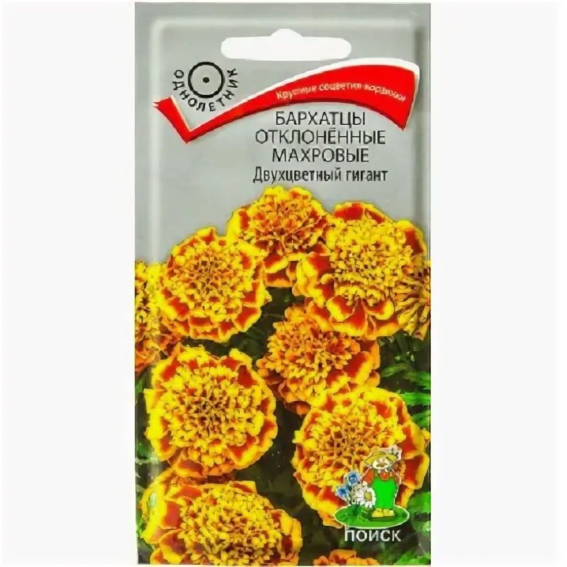 Бархатцы отклоненные махровые ДВУХЦВЕТНЫЙ ГИГАНТ 0,4гр. (Поиск)