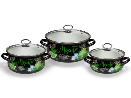 Набор "Мохито-1-ЭКСТРА стиль" (3к.:2,0/3,0/4,0 л. ст/крышк.) Керчь