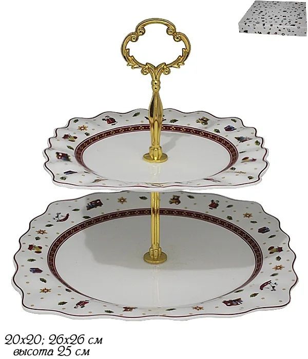 Ваза 2-х ярусная 105-620 НОВОГОДНИЙ (подар. уп.)