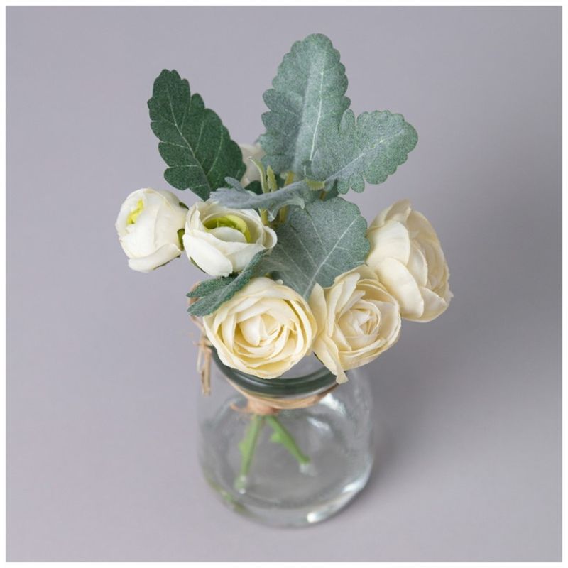 Букет из искусственных цветов 287-556 h=16см (в круг. вазе)ВД