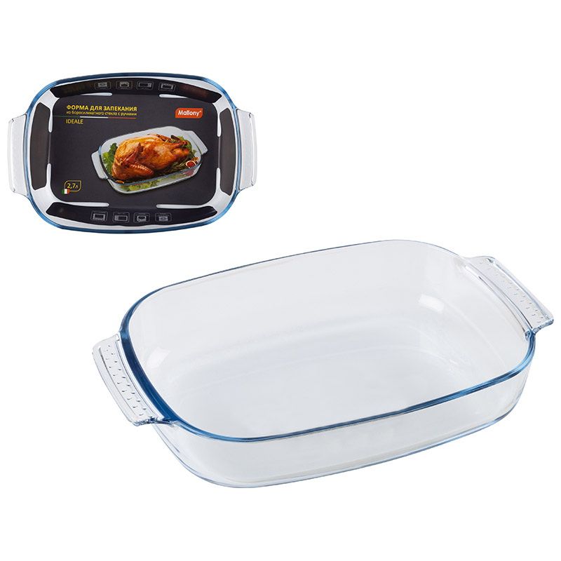 Форма д/запекания  2,7л. IDEALE 103631 прямоуг. Mallony (жаропр.стекло)