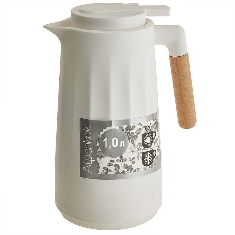 Термос-кувшин стекл. АК-10110S 1,0л. (белый) Alpenkok