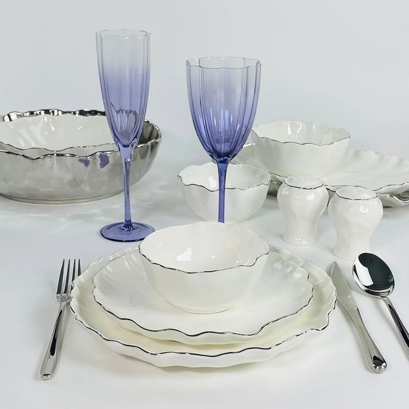 Столовый сервиз 305-288 30пр. "Ванесса Серебро" (подар. уп.)