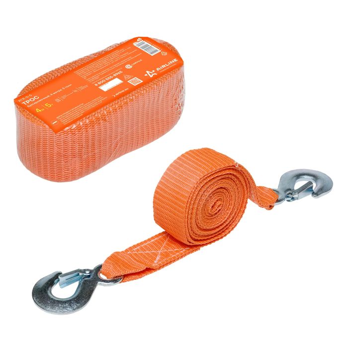 Трос буксировочный ленточный 5 тонн (крюк-крюк)